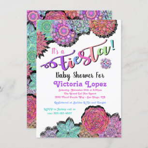 Invitación Baby Shower de Fiesta Floral Mandala