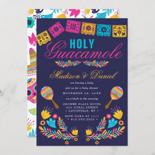 Invitación Baby Shower de Fiesta Floral Santo Guacamole