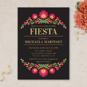 Invitación Baby Shower de Fiesta Mexicana, Floral