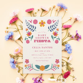 Invitación Baby Shower de Fiesta Mexicana Rosa