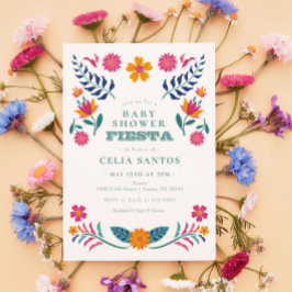 Invitación Baby Shower de Fiesta Mexicana Rosa