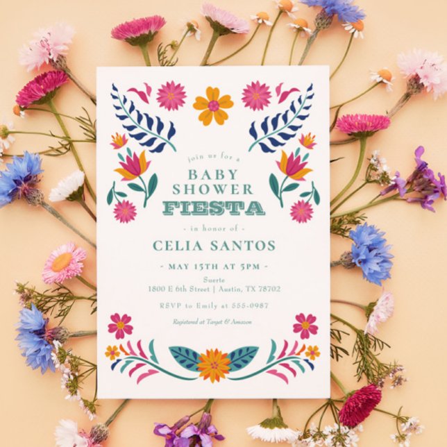 Invitación Baby Shower de Fiesta Mexicana Rosa (Subido por el creador)