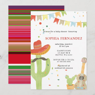 Invitación Baby Shower de Fiesta Mexicana sin Género