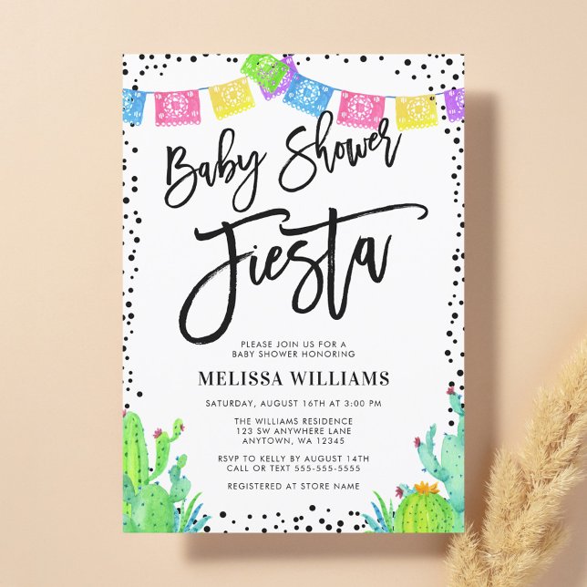 Invitación Baby Shower de Fiesta Mexicano Moderno (Subido por el creador)