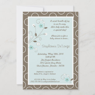 Invitación Baby Shower de flor azul 5x7 en primave