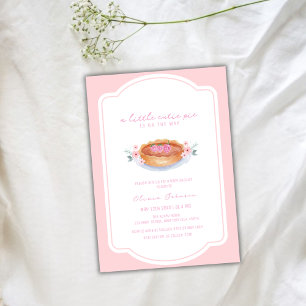 Invitación Baby Shower de flor de frambuesa de piel rosa dulc