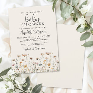 Invitación Baby Shower de Flor Silvestre Elegante