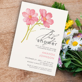 Invitación Baby Shower de Floral de Flor Silvestre Bohemia