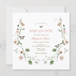 Invitación Baby Shower de Floral Fairytale Garden