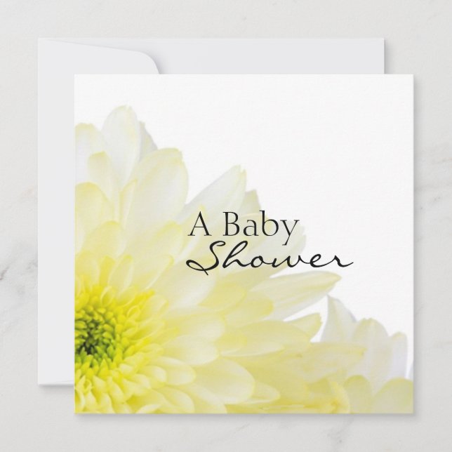 Invitación Baby Shower de flores (Anverso)