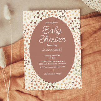 Invitación Baby Shower de flores acogedoras