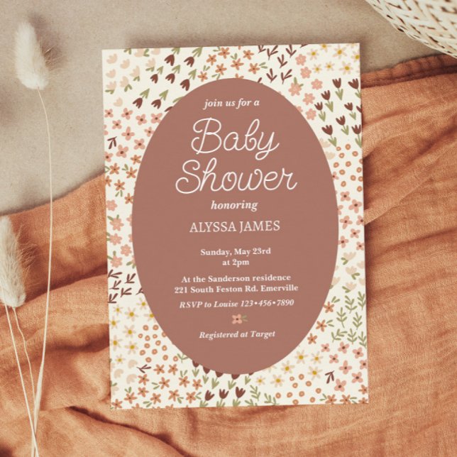 Invitación Baby Shower de flores acogedoras (Subido por el creador)