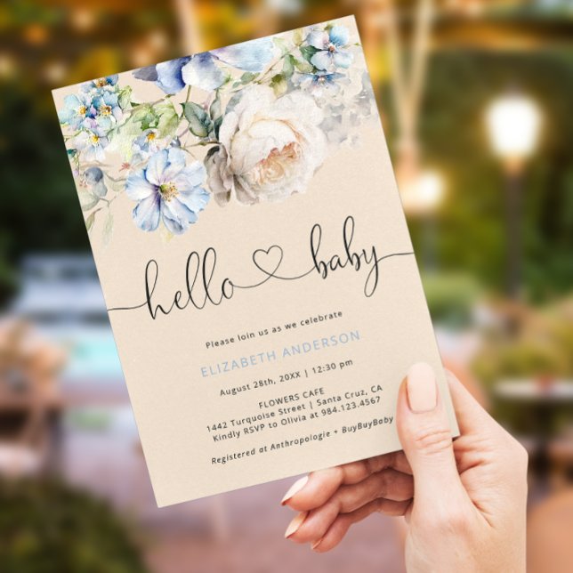 Invitación Baby Shower de flores acuáticas (Subido por el creador)