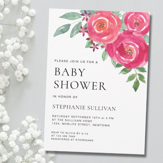 Invitación Baby Shower de flores acuáticas (Subido por el creador)