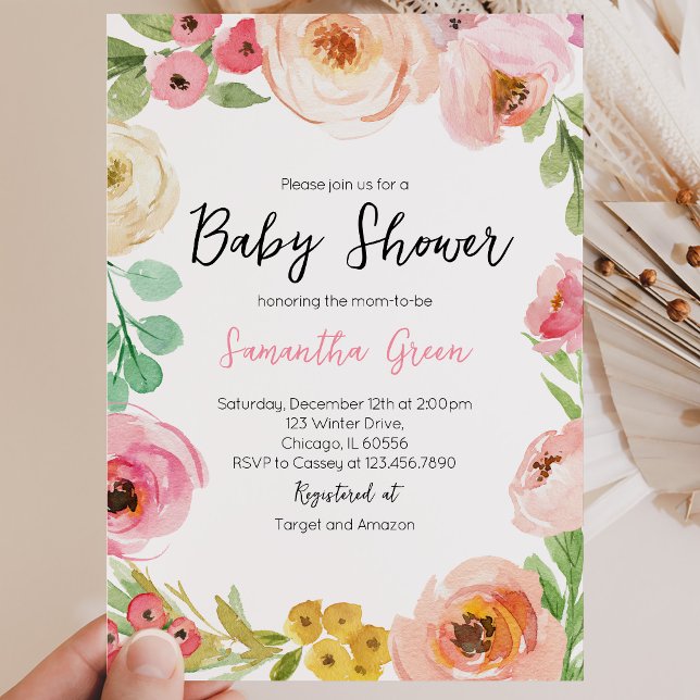 Invitación Baby Shower de Flores de Primavera (Subido por el creador)
