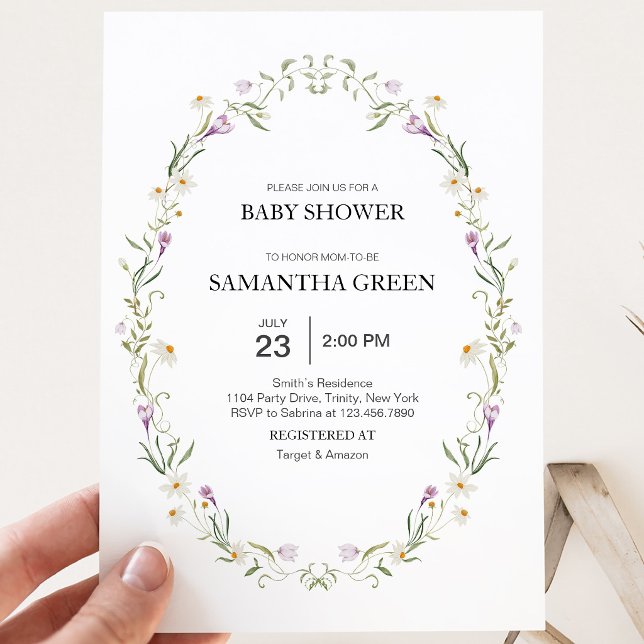 Invitación Baby Shower de Flores de Primavera (Subido por el creador)