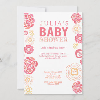 Invitación Baby Shower de flores modernas