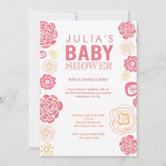 Invitación Baby Shower de flores modernas