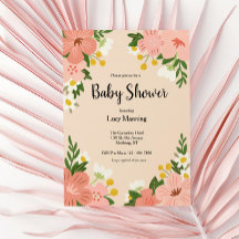 Baby Shower de Flores Rosa Negrita