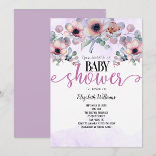 Invitación Baby Shower de flores rosadas de la Fábrica de la