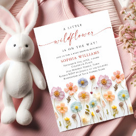 Invitación Baby Shower de Flores salvajes Pastel Pink Boho