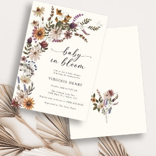 Invitación Baby Shower de Flores Silvestres
