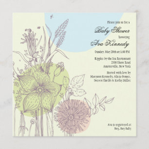 Invitación Baby Shower de Flores Silvestres