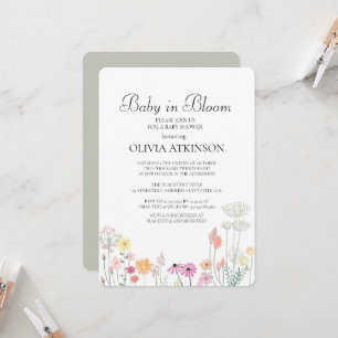 Invitación Baby Shower de flores silvestres de primavera colo
