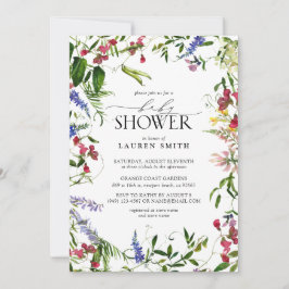 Invitación Baby Shower de flores silvestres de verano