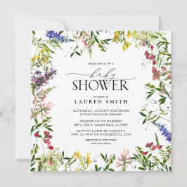 Invitación Baby Shower de flores silvestres de verano