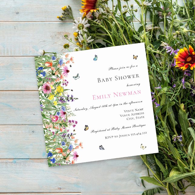 Invitación Baby Shower de flores silvestres de verano de Bohe (Subido por el creador)