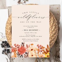 Baby Shower de flores silvestres gemelas