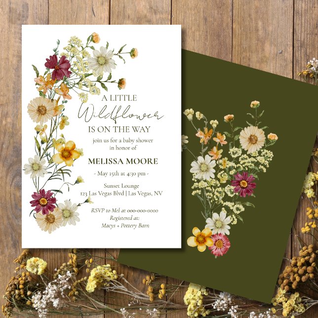 Invitación Baby Shower de flores silvestres rusas Boho Sage G (Subido por el creador)