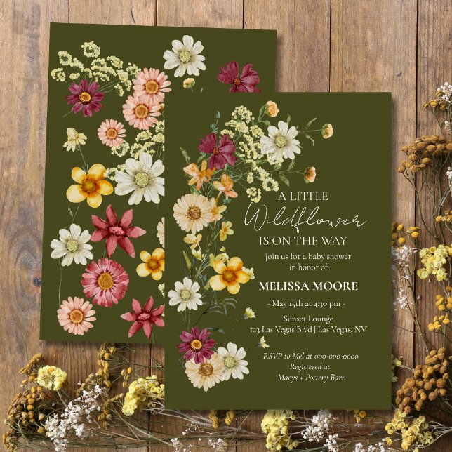 Invitación Baby Shower de flores silvestres rusas Boho Sage G (Subido por el creador)