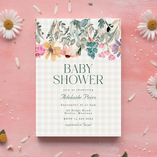 Invitación Baby Shower de flores silvestres rusas de Boho Wat
