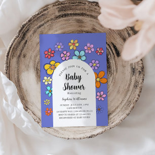 Invitación Baby Shower de Flores singulares - Peach & Pastel