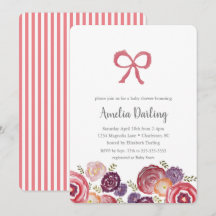 Invitación Baby Shower de flores y arcos