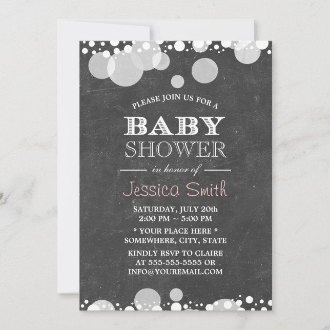 Invitación Baby Shower de focos de luz (Anverso)