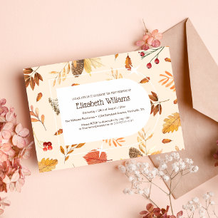 Invitación Baby Shower de Foliaje Floral y Botánico Rústico