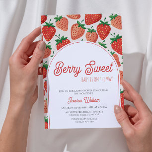 Invitación Baby Shower de fresa barata dulce de Berry
