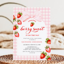Baby Shower de fresa dulce de Bow rosa