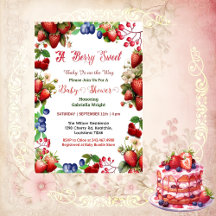 Baby Shower de fresa roja | Blue Berry Sweet Cute