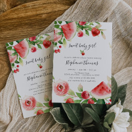 Invitación Baby Shower de frutas de verdor de verano