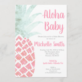 Invitación Baby Shower de frutas tropicales de verano de piña