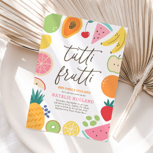Invitación Baby Shower de frutas Tutti Frutti