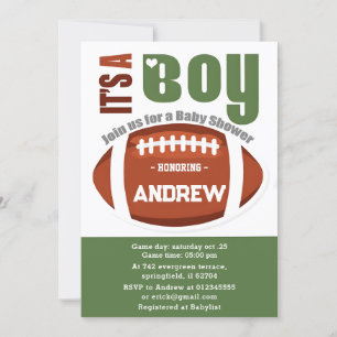 Invitación Baby Shower de fútbol americano con toque personal