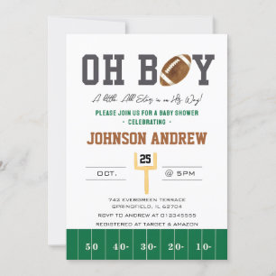 Invitación Baby Shower de fútbol americano personal