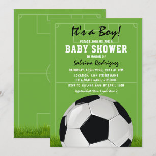 Invitación Baby Shower de fútbol   Es un niño