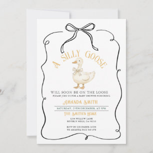 Invitación Baby Shower de ganso neutro de género de la cinta