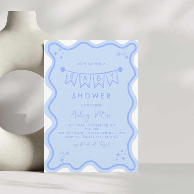 Invitación Baby Shower de garrapatas azul (Subido por el creador)